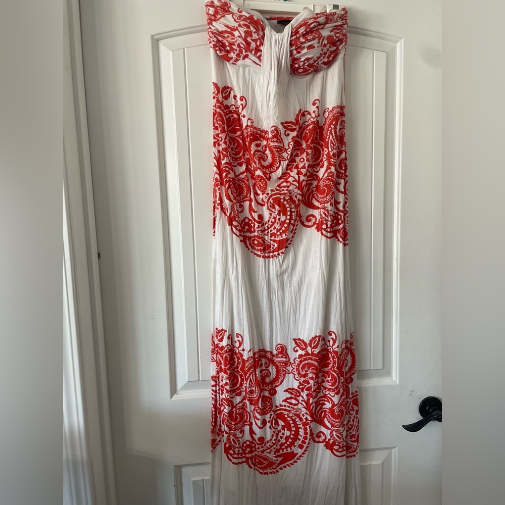 Ooh! La, La! Couture Strapless Dress in Red and White
